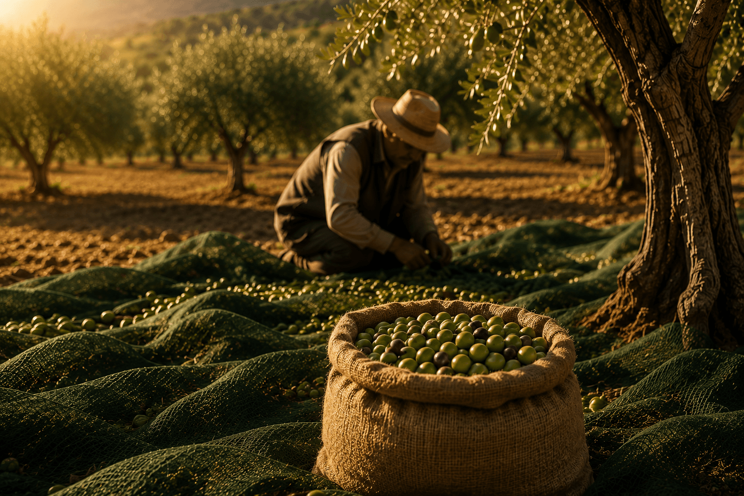 CYRHANA — Hand-harvesting olives in Sidi Bouzid
